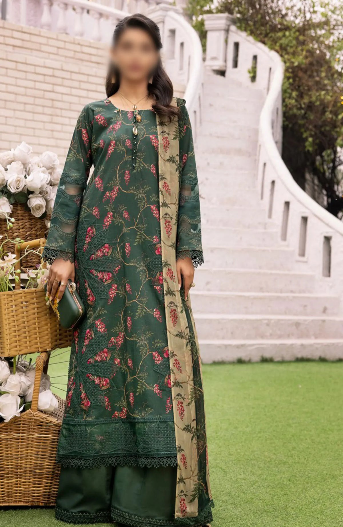 Minha Florum Luxury Lawn Collection 2024 - Design 08