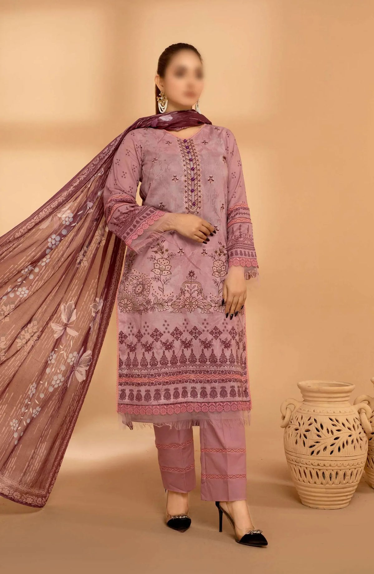 Jasmine Digital Print and Emb Lawn Collection Vol 01 - Design 08