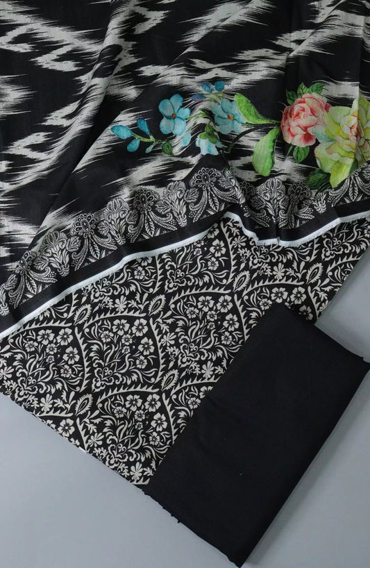 Bin Saeed Unstitch Digital Printed Khaddar Collection - Design 09
