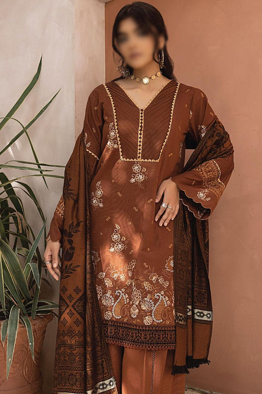 Elak Khaddar Embroidered Collection 2023 - HC -EKEC - Design 09