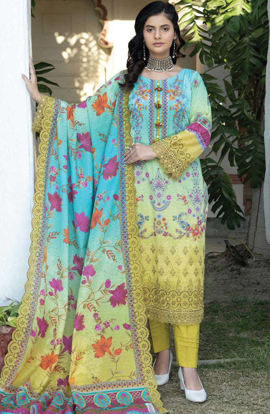 Mashaal by Riaz Arts Embroidered Lawn Unstitched 3 Piece - D-09 - RA25ML2 - Yellow - Summer Collection