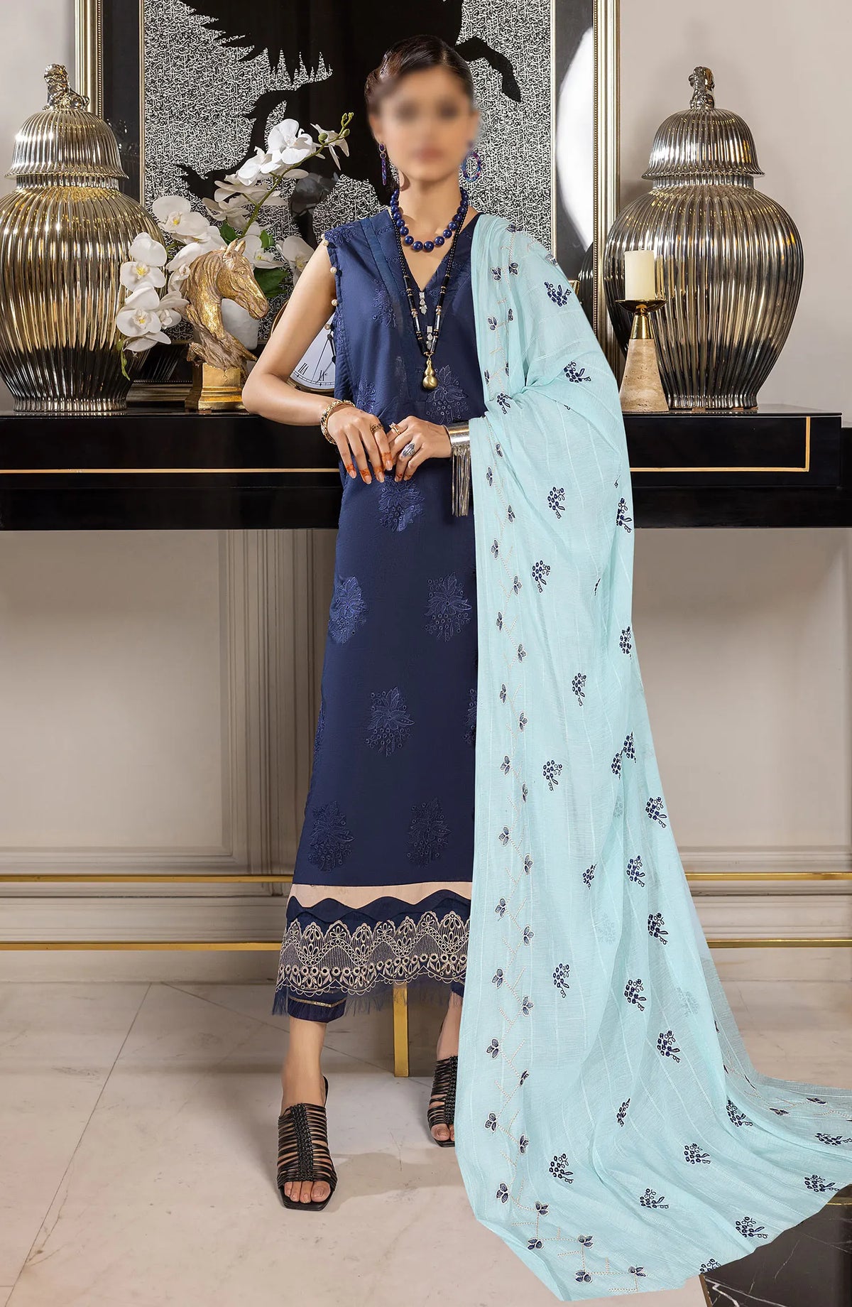 Charlotte Embroidered Chikankari Lawn Collection 2024 - Design 09