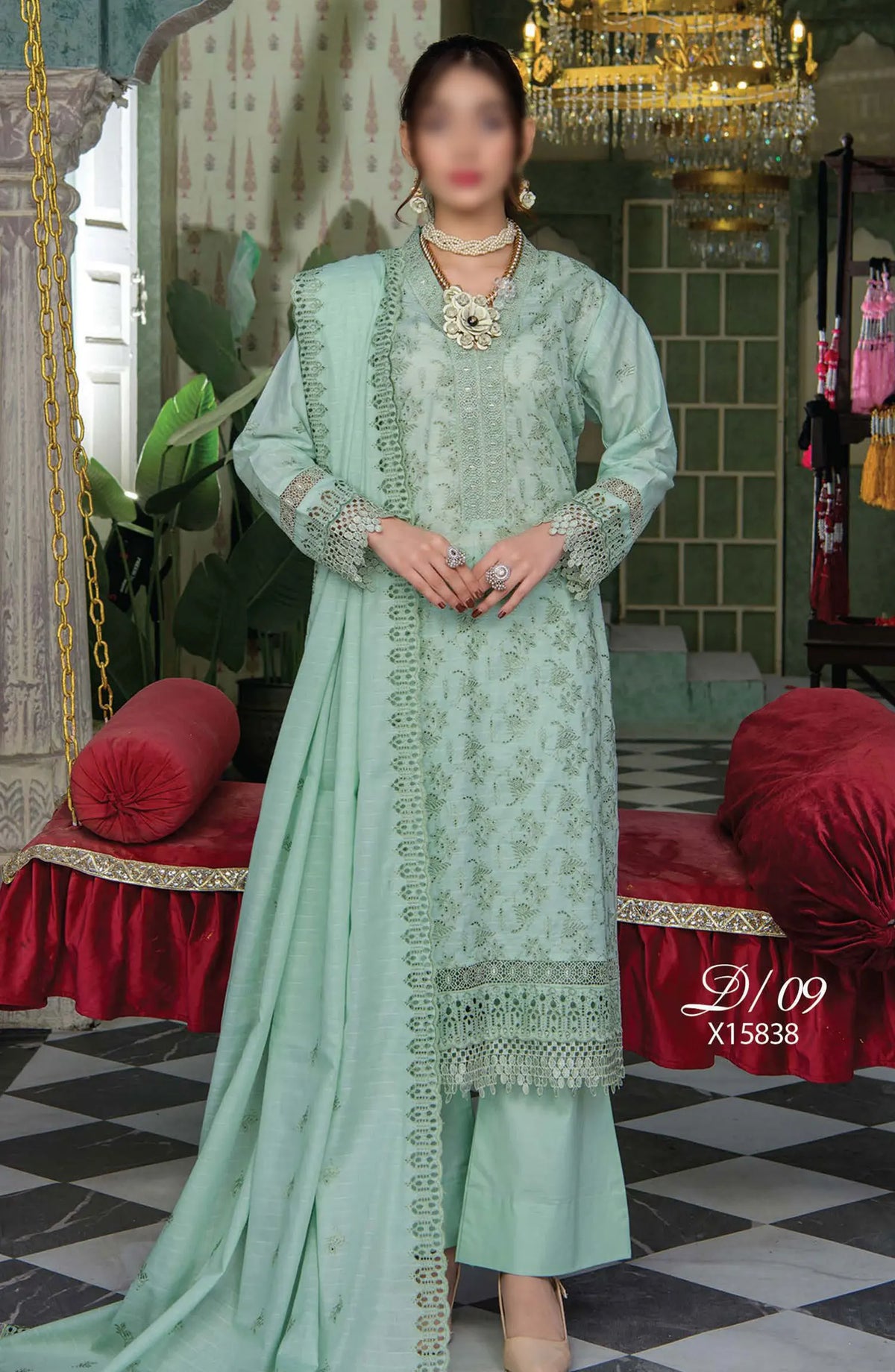 Meraki Exclusive Chikankari Embroidered Lawn Collection 2024 - Design 09