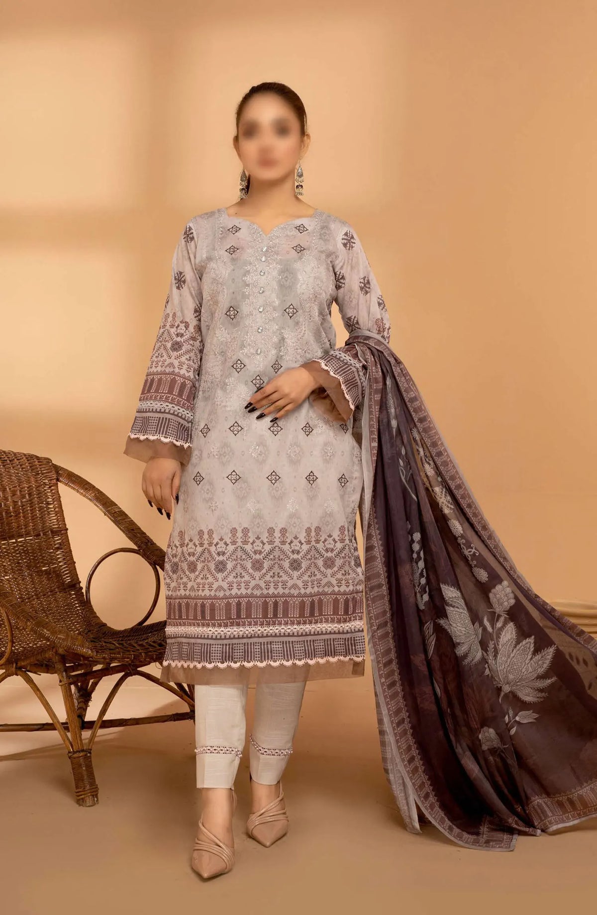 Jasmine Digital Print and Emb Lawn Collection Vol 01 - Design 09
