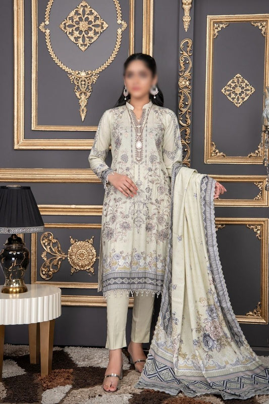 Design 09 Pastels by Sobia Digital Printed and Embroidered linen Collection