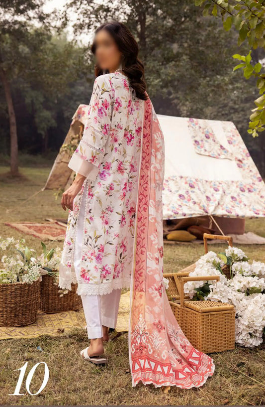 Mahees Printed Chikiankari Lawn Collection Vol 06 2024 - Design 10