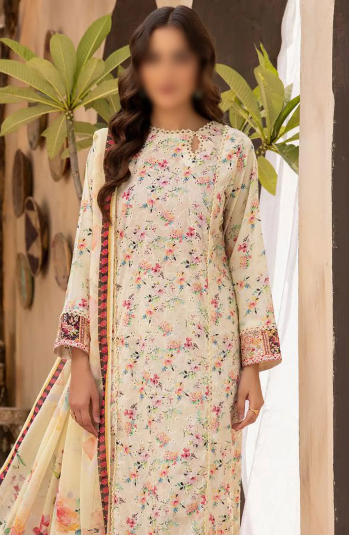 Mahees Printed Chikiankari Lawn Collection 2024 - Design 10
