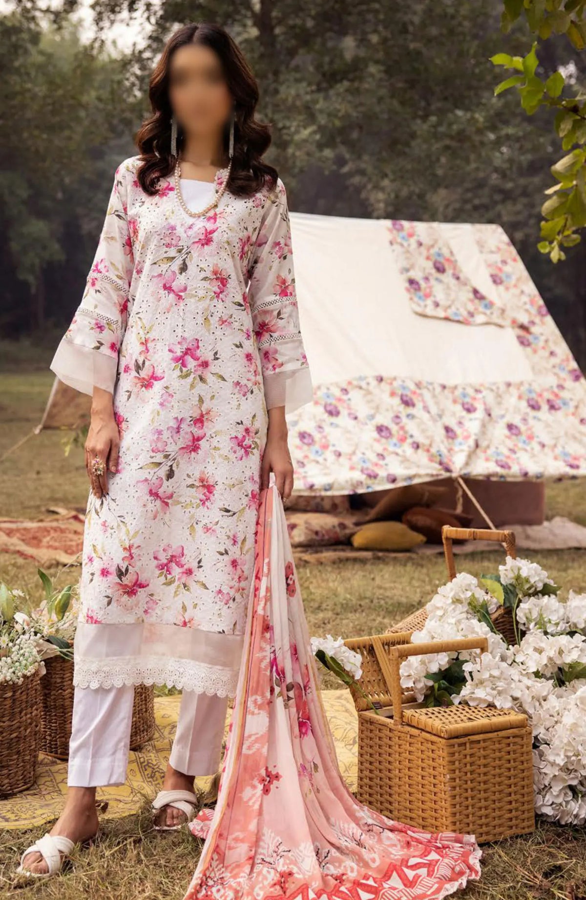 Mahees Printed Chikiankari Lawn Collection Vol 06 2024 - Design 10