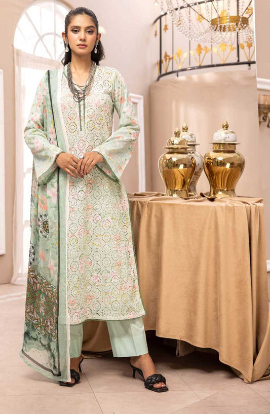 Mahees Isha by Riaz Arts Chikankari Lawn Unstitched 3 Piece - D-10 - RA25MI - Light Grey - Summer Collection