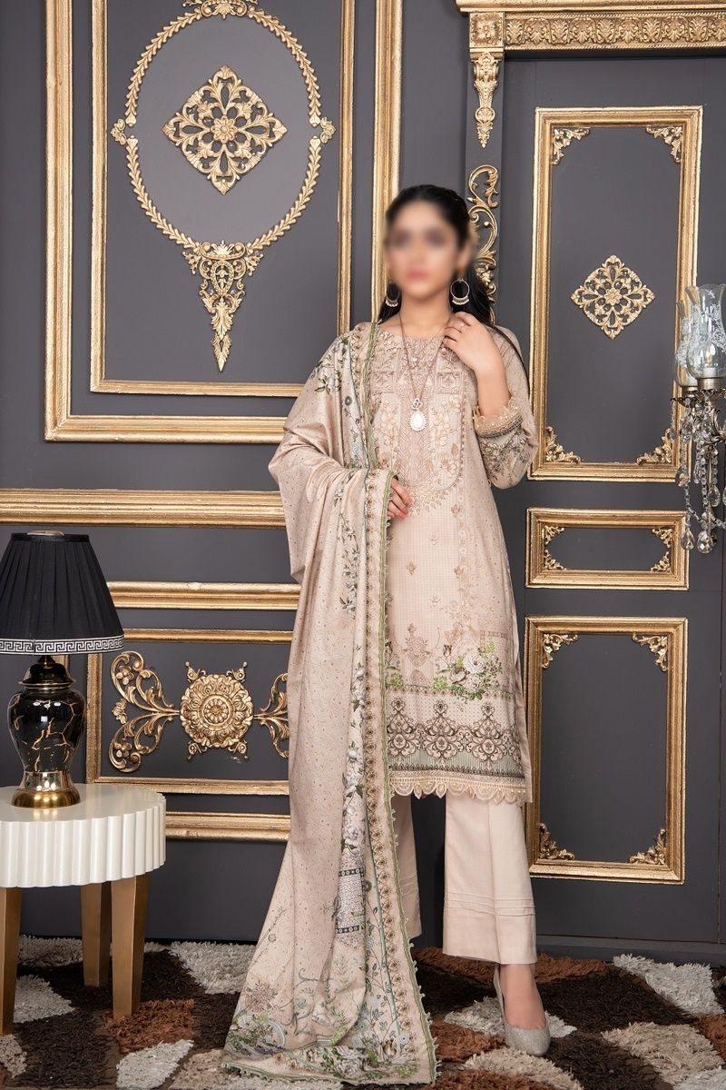 Design 10 Pastels by Sobia Digital Printed and Embroidered linen Collection