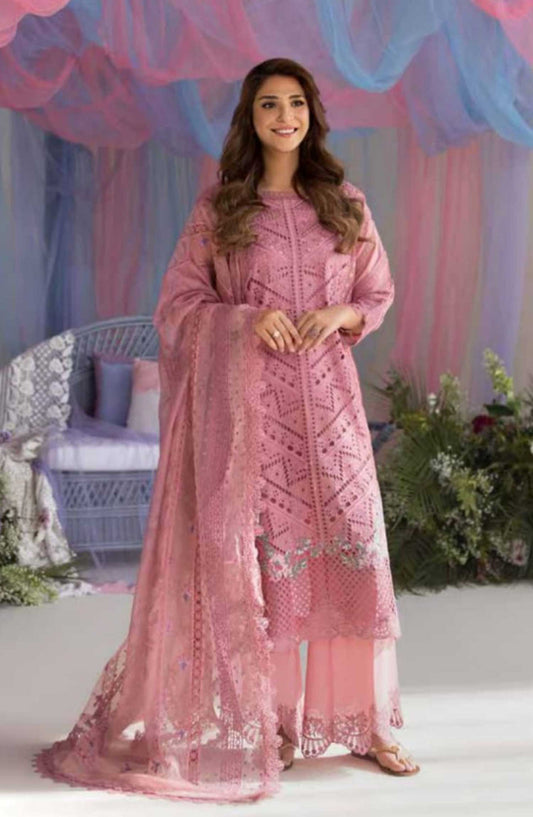 Sobia Nazir Embroidered Unstitched 3 Piece Suit - D-10 A - SBN25LL - Light Pink - Summer Collection
