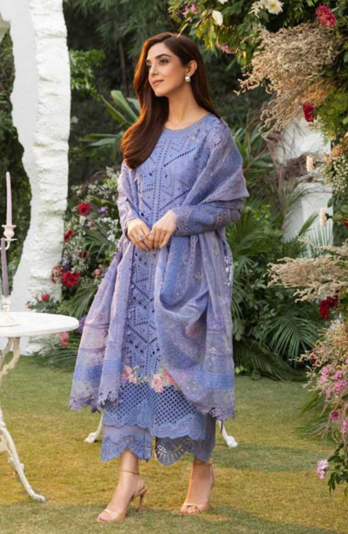 Sobia Nazir Embroidered Unstitched 3 Piece Suit - D-10 B - SBN25LL - Blue - Summer Collection