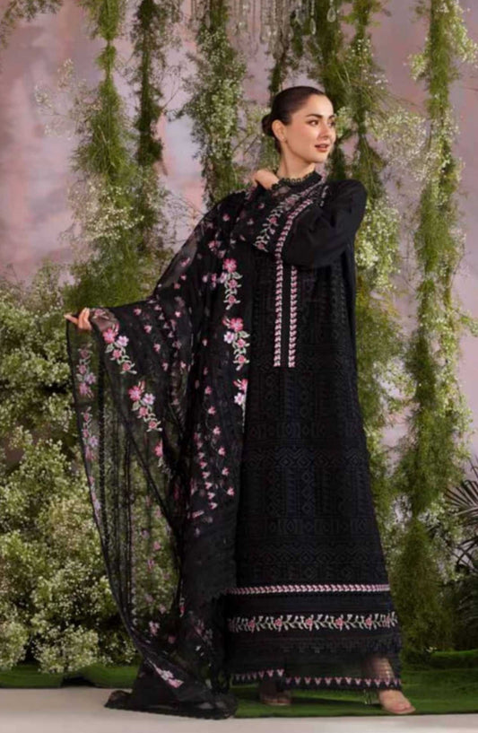 Sobia Nazir Embroidered Unstitched 3 Piece Suit - D-11 A - SBN25LL - Black - Summer Collection