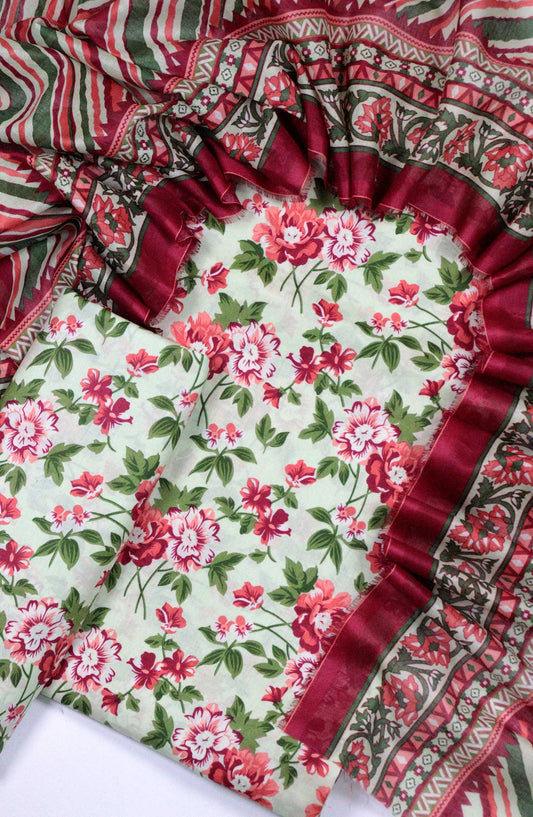 Bin Saeed Printed Lawn Unstitched 3 Piece - D-12 - BS25L - Light Pink - Summer Collection