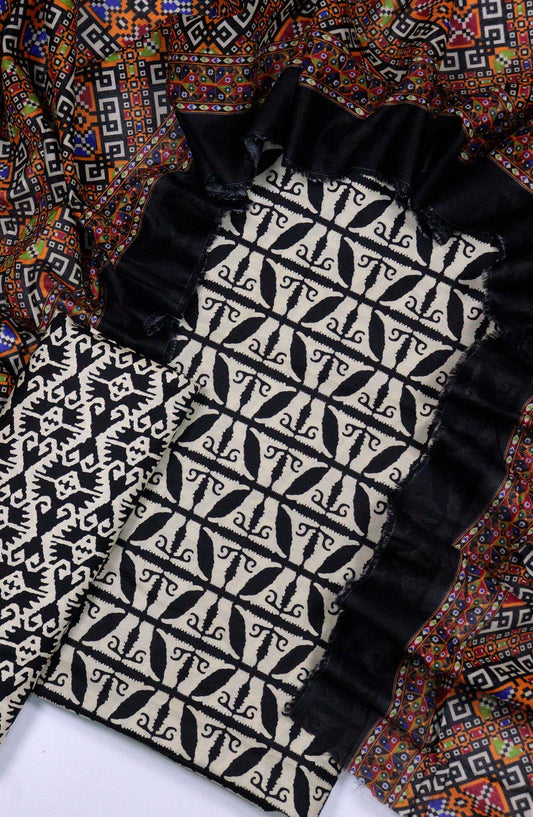 Bin Saeed Printed Lawn Unstitched 3 Piece - D-15 - BS25L - Black - Summer Collection