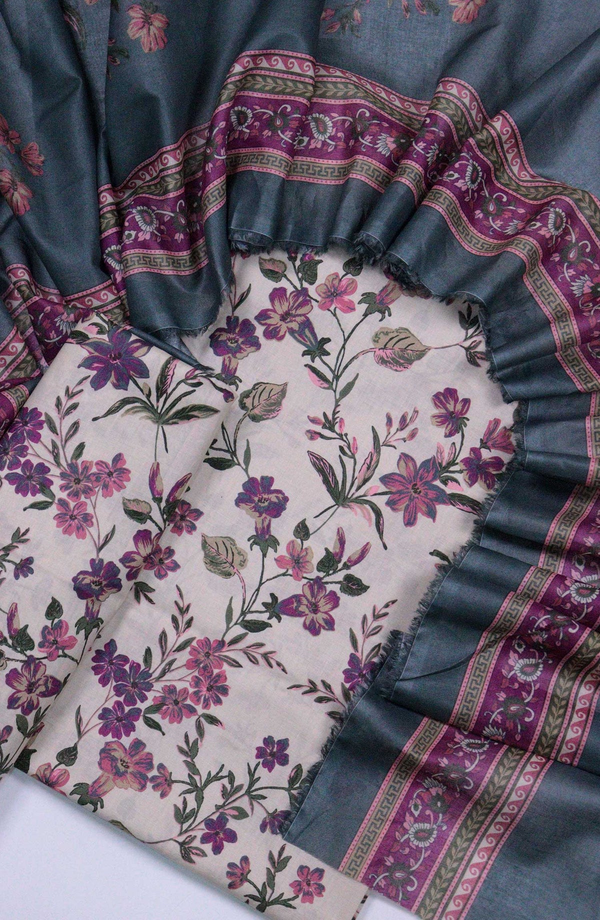 Bin Saeed Printed Lawn Unstitched 3 Piece - D-30 - BS25L - Sea Green - Summer Collection
