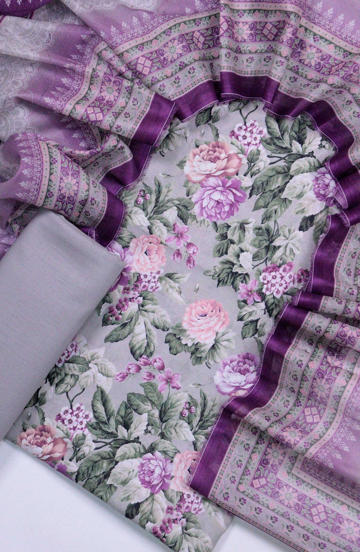 Bin Saeed Printed Lawn Unstitched 3 Piece - D-33 - BS25L - Purple - Summer Collection