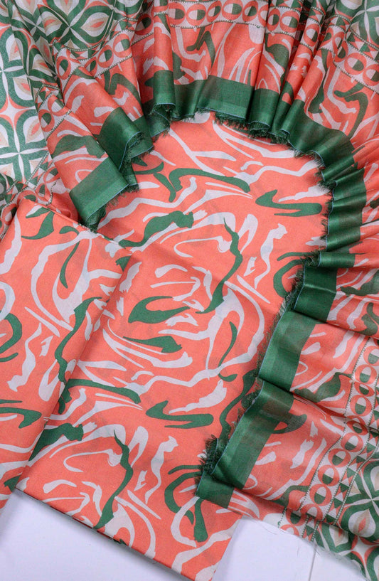 Bin Saeed Printed Lawn Unstitched 3 Piece - D-39 - BS25L - Peach Pink - Summer Collection