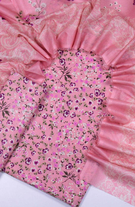 Bin Saeed Printed Lawn Unstitched 3 Piece - D-47 - BS25L - Light Pink - Summer Collection