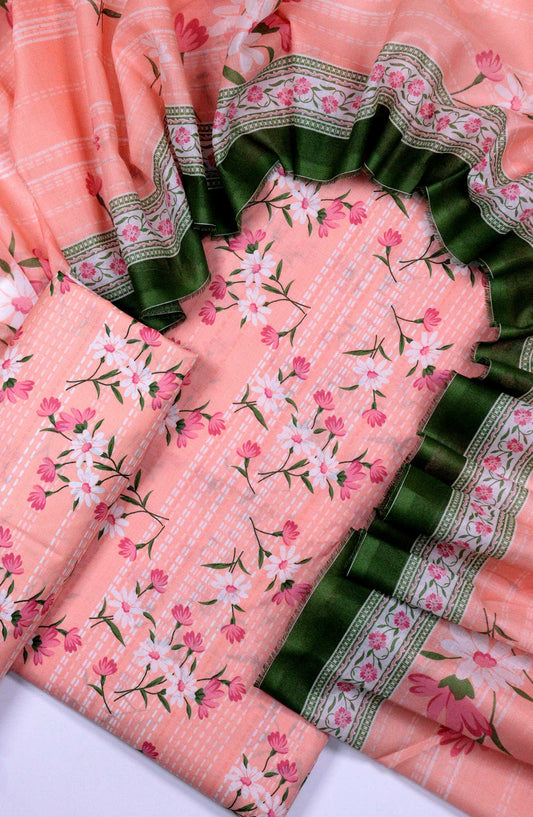 Bin Saeed Printed Lawn Unstitched 3 Piece - D-51 - BS25L - Light Pink - Summer Collection