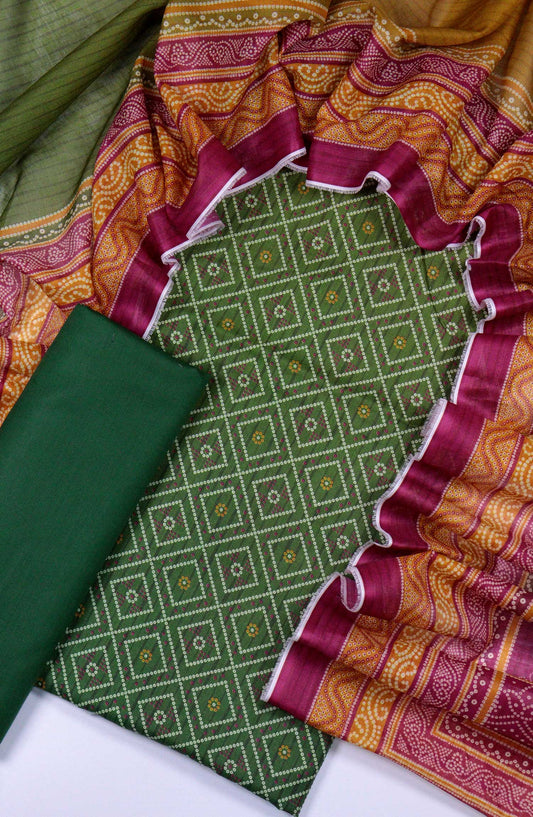 Bin Saeed Printed Lawn Unstitched 3 Piece - D-52 - BS25L - Green - Summer Collection