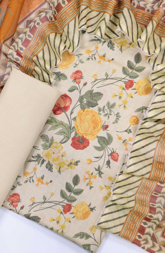 Bin Saeed Printed Lawn Unstitched 3 Piece - Design 56 - BS25L - Peach - Summer Collection