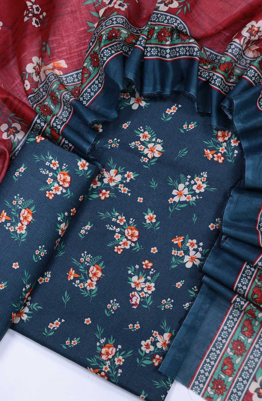 Bin Saeed Printed Lawn Unstitched 3 Piece - Design 60 - BS25L - Sea Green - Summer Collection
