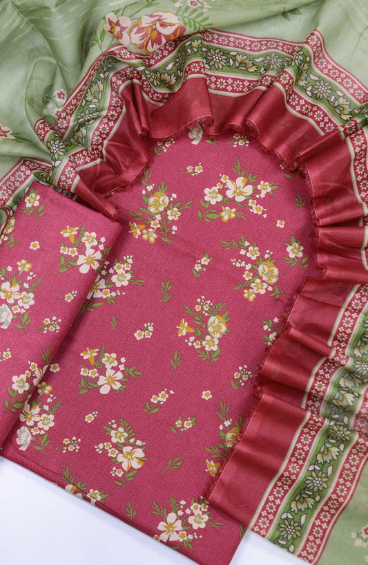 Bin Saeed Printed Lawn Unstitched 3 Piece - Design 61 - BS25L - Red - Summer Collection