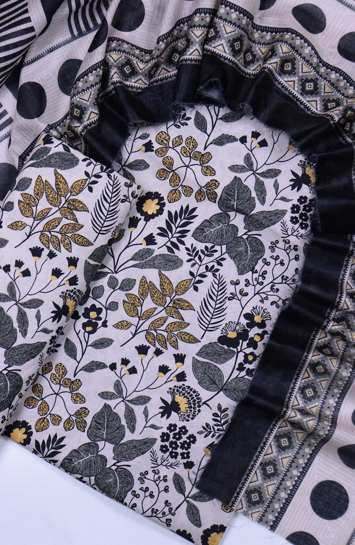 Bin Saeed Printed Lawn Unstitched 3 Piece - Design 67 - BS25L - White - Summer Collection