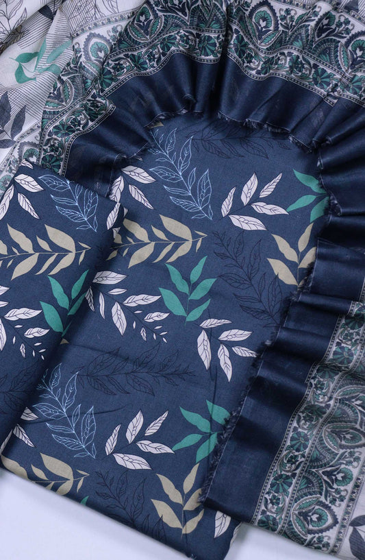 Bin Saeed Printed Lawn Unstitched 3 Piece - Design 68 - BS25L - Blue - Summer Collection
