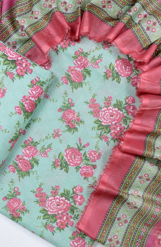 Bin Saeed Printed Lawn Unstitched 3 Piece - D-73 - BS25L - Blue - Summer Collection