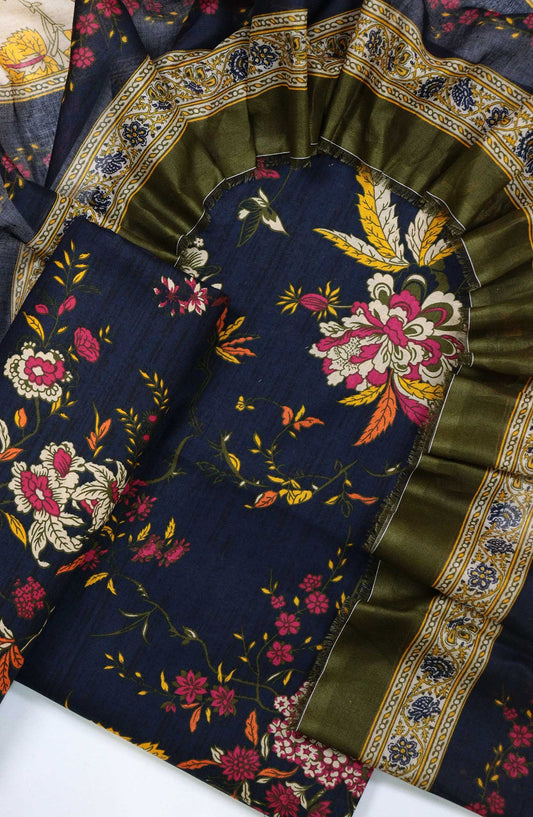 Bin Saeed Printed Lawn Unstitched 3 Piece - D-74 - BS25L - Blue - Summer Collection