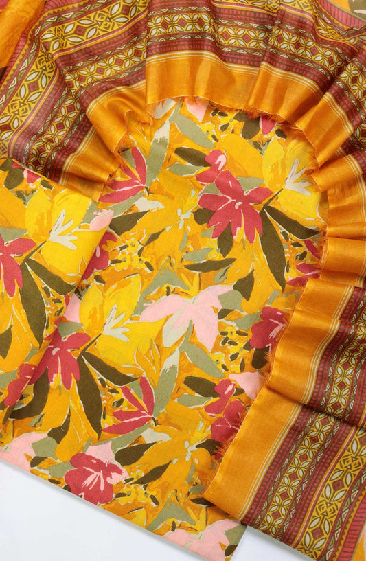 Bin Saeed Printed Lawn Unstitched 3 Piece - D-76 - BS25L - Yellow - Summer Collection