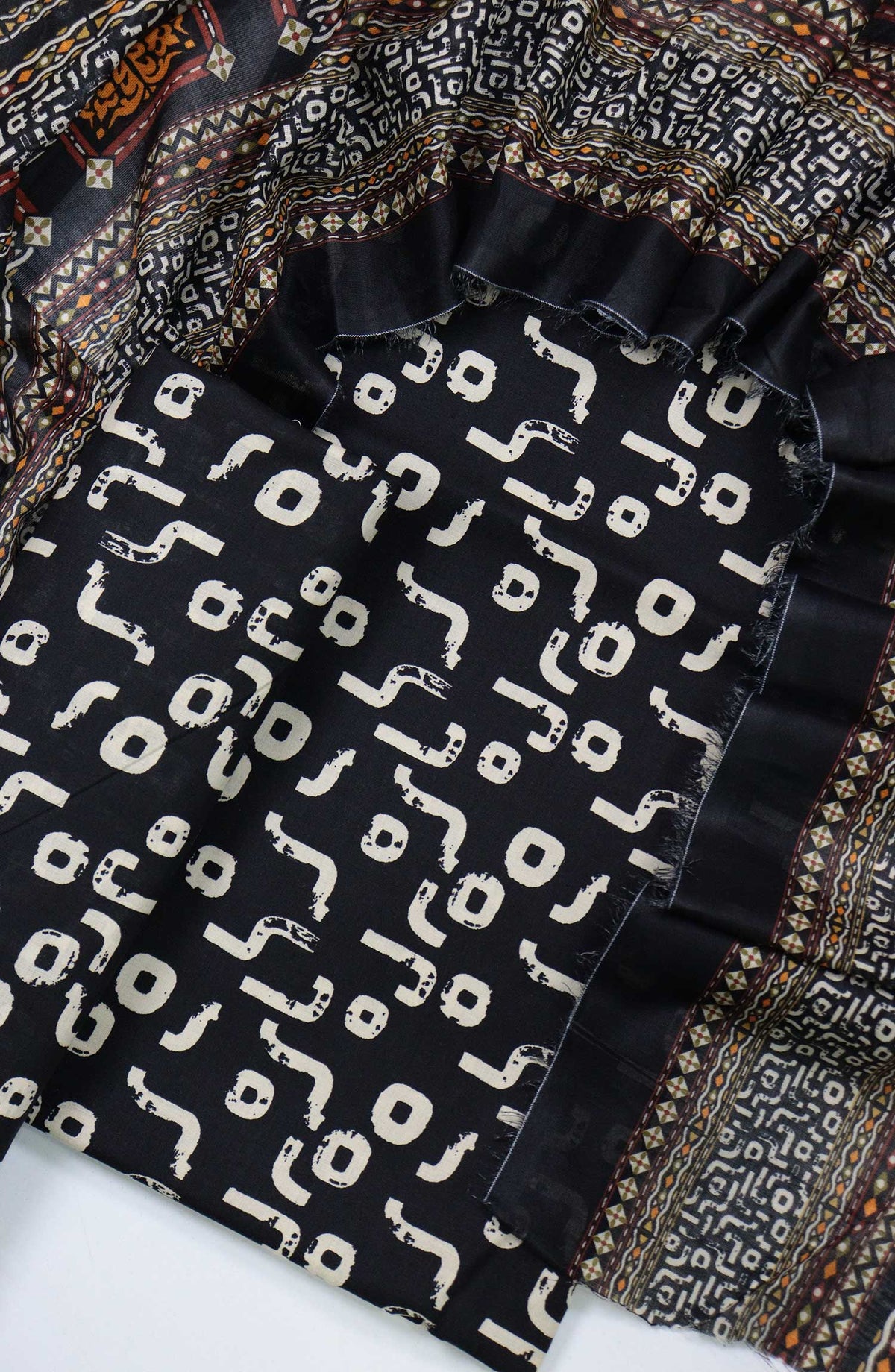 Bin Saeed Printed Lawn Unstitched 3 Piece - D-79 - BS25L - Black - Summer Collection