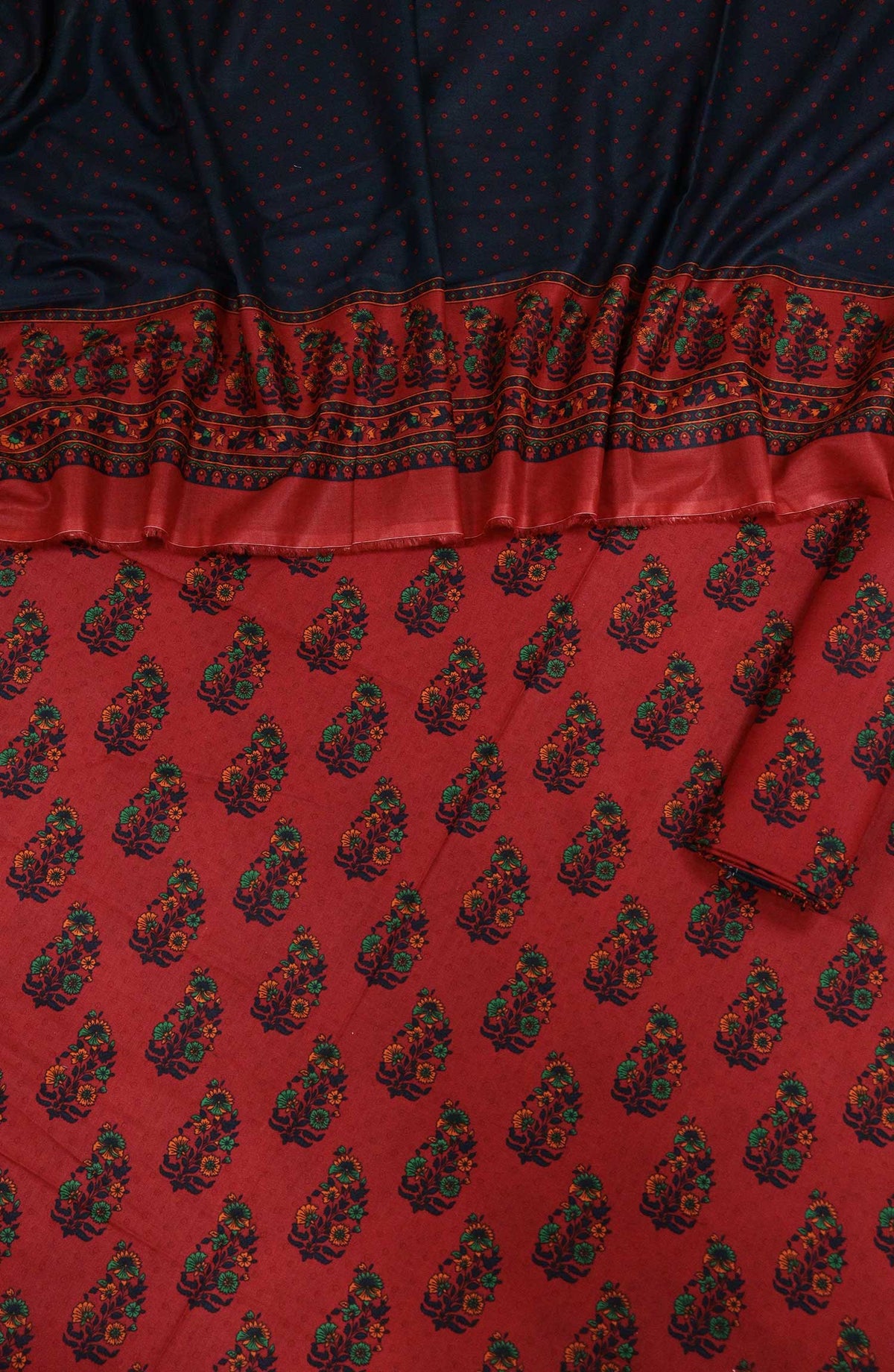 Bin Saeed Printed Lawn Unstitched 3 Piece Suit - D-84 - BS25L - Red - Summer Collection