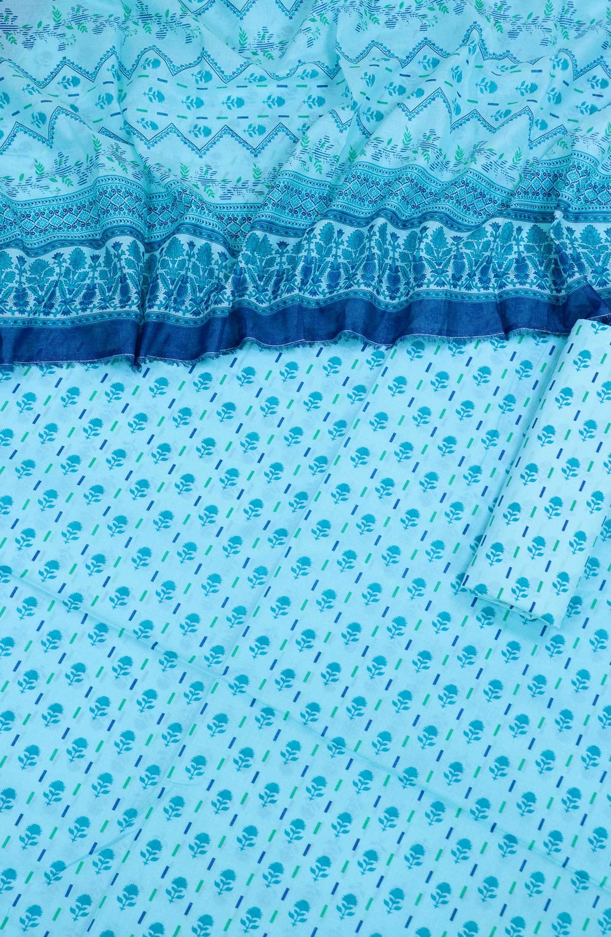 Bin Saeed Printed Lawn Unstitched 3 Piece Suit - D-87 - BS25L - Light Blue - Summer Collection