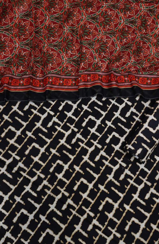 Bin Saeed Printed Lawn Unstitched 3 Piece Suit - D-88 - BS25L - Black - Summer Collection