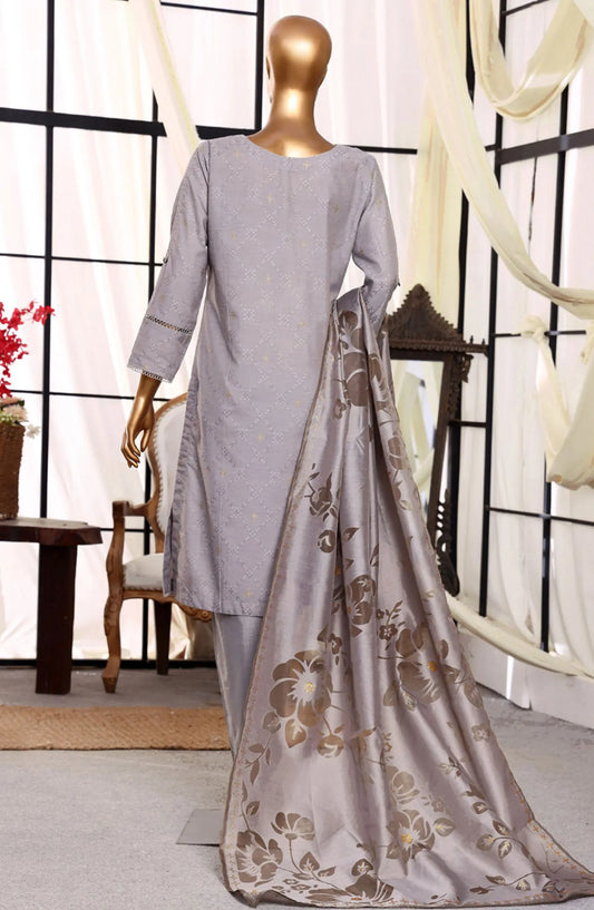 HZ RTW Damask Jacquard Devor Dupatta Collection - DJL 406 GREY