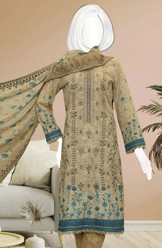 Premium Digital Print Emb Lawn Lining Collection - DL 345