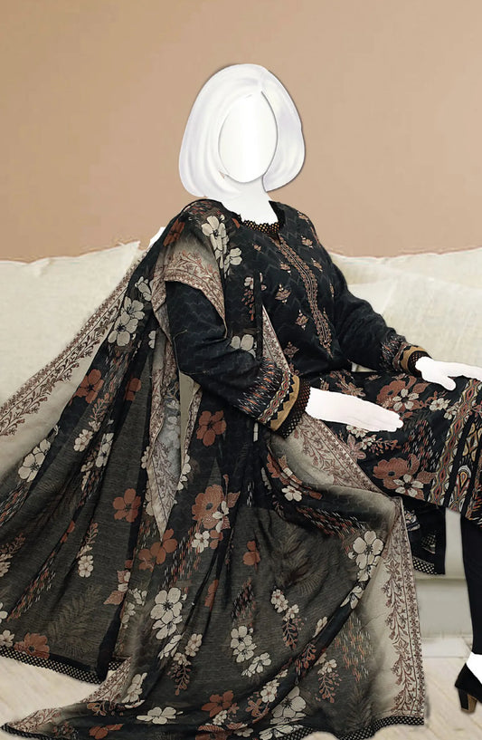 Premium Digital Print Emb Lawn Lining Collection - DL 348