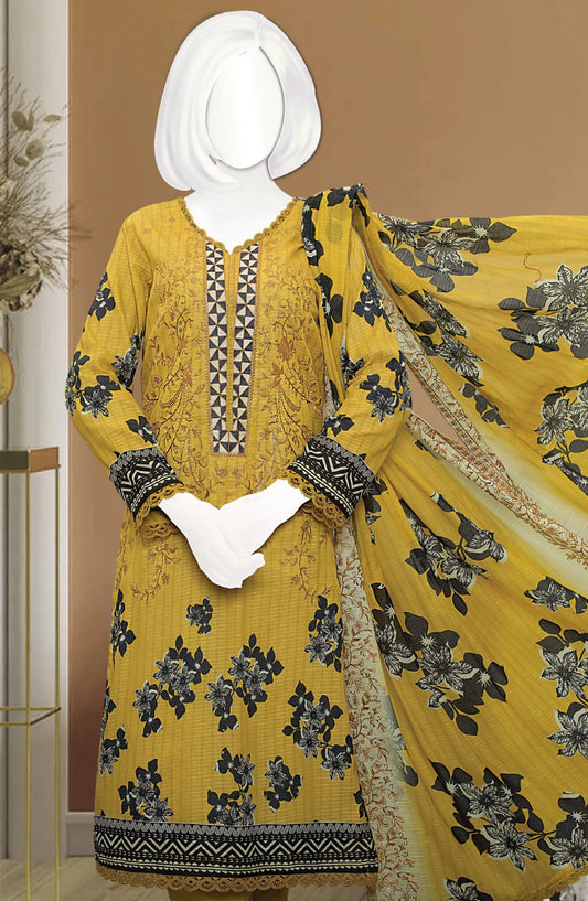 Premium Digital Print Emb Lawn Lining Collection - DL 349