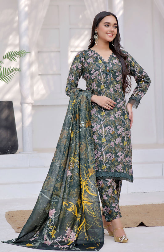 Designer Cotton Lawn 3 Pcs  Unstitched Printed Collection 2024 vol 04 - DL-95