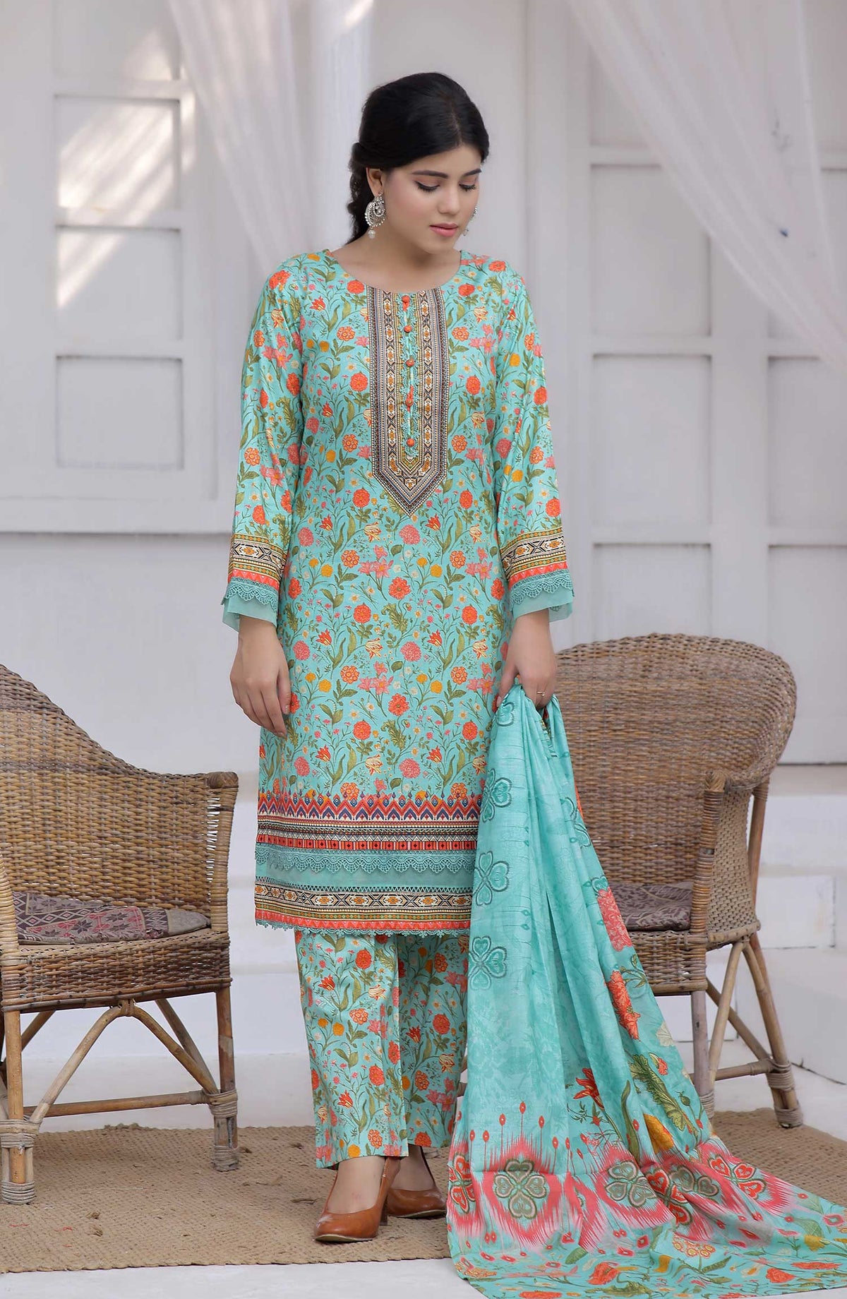 Designer Cotton Lawn 3 Pcs  Unstitched Printed Collection 2024 VOL 03 - DL 100