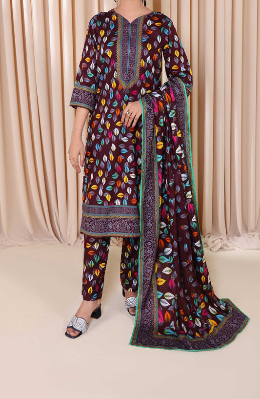 Al Karim Printed Cotton Lawn Unstitched 3 Piece Suit - DL 201 - ALK25DCL - Black - Summer Collection