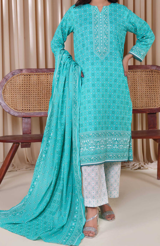 Al Karim Printed Cotton Lawn Unstitched 3 Piece Suit - DL 207 - ALK25DCL - Blue - Summer Collection