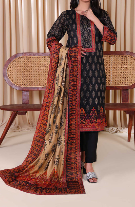 Al Karim Printed Cotton Lawn Unstitched 3 Piece Suit - DL 210 - ALK25DCL - Black - Summer Collection