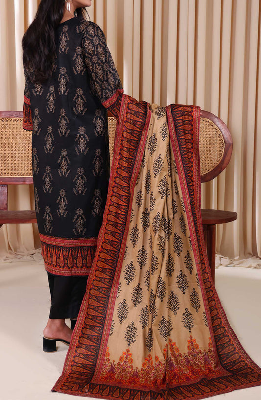 Al Karim Printed Cotton Lawn Unstitched 3 Piece Suit - DL 210 - ALK25DCL - Black - Summer Collection