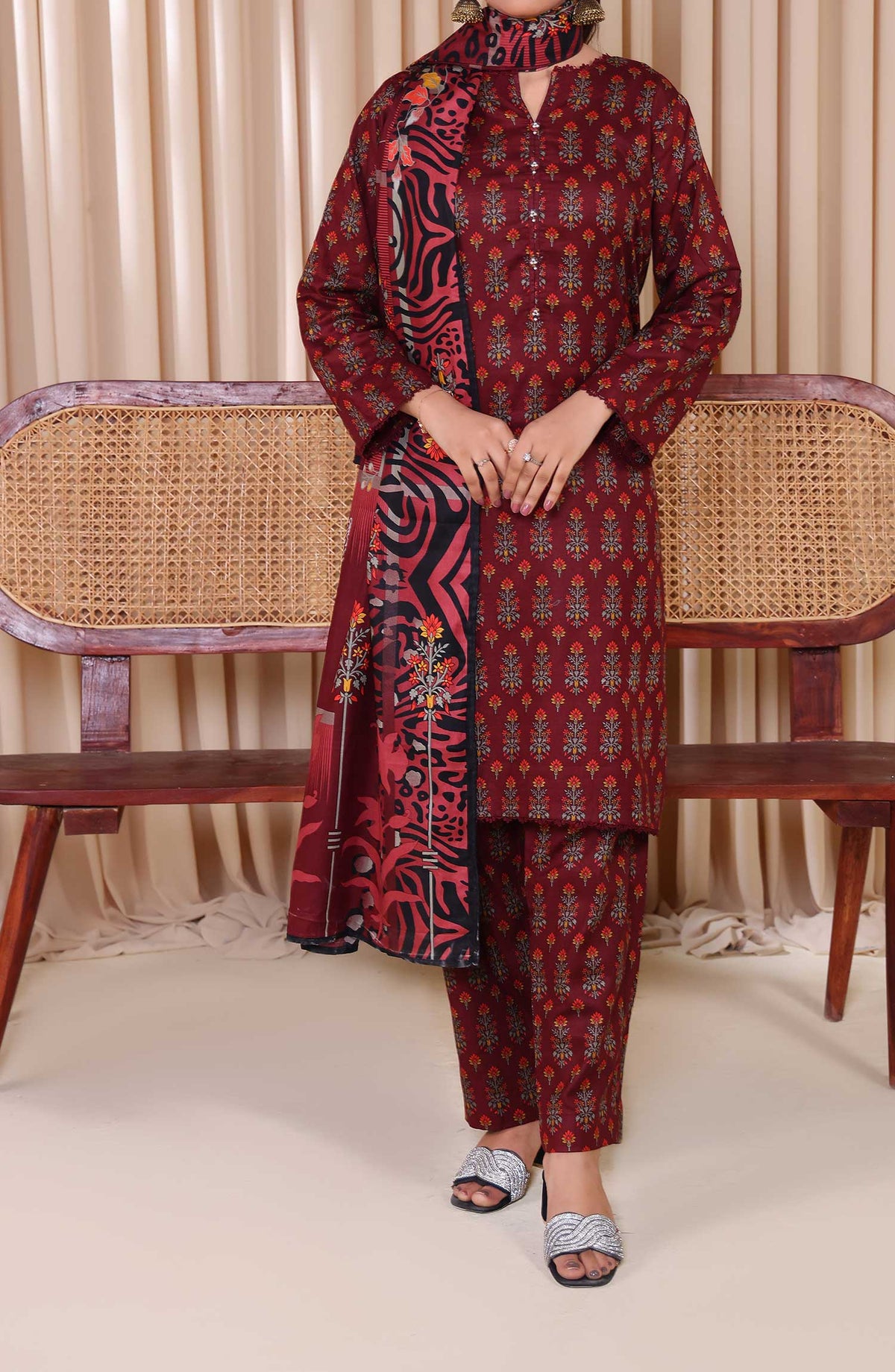 Al Karim Printed Cotton Lawn Unstitched 3 Piece Suit - DL 217 - ALK25DCL - Summer Collection