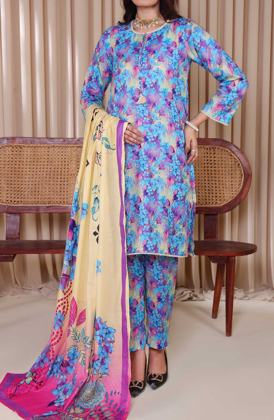 Al Karim Printed Cotton Lawn Unstitched 3 Piece Suit - DL 220 - ALK25DCL - Summer Collection