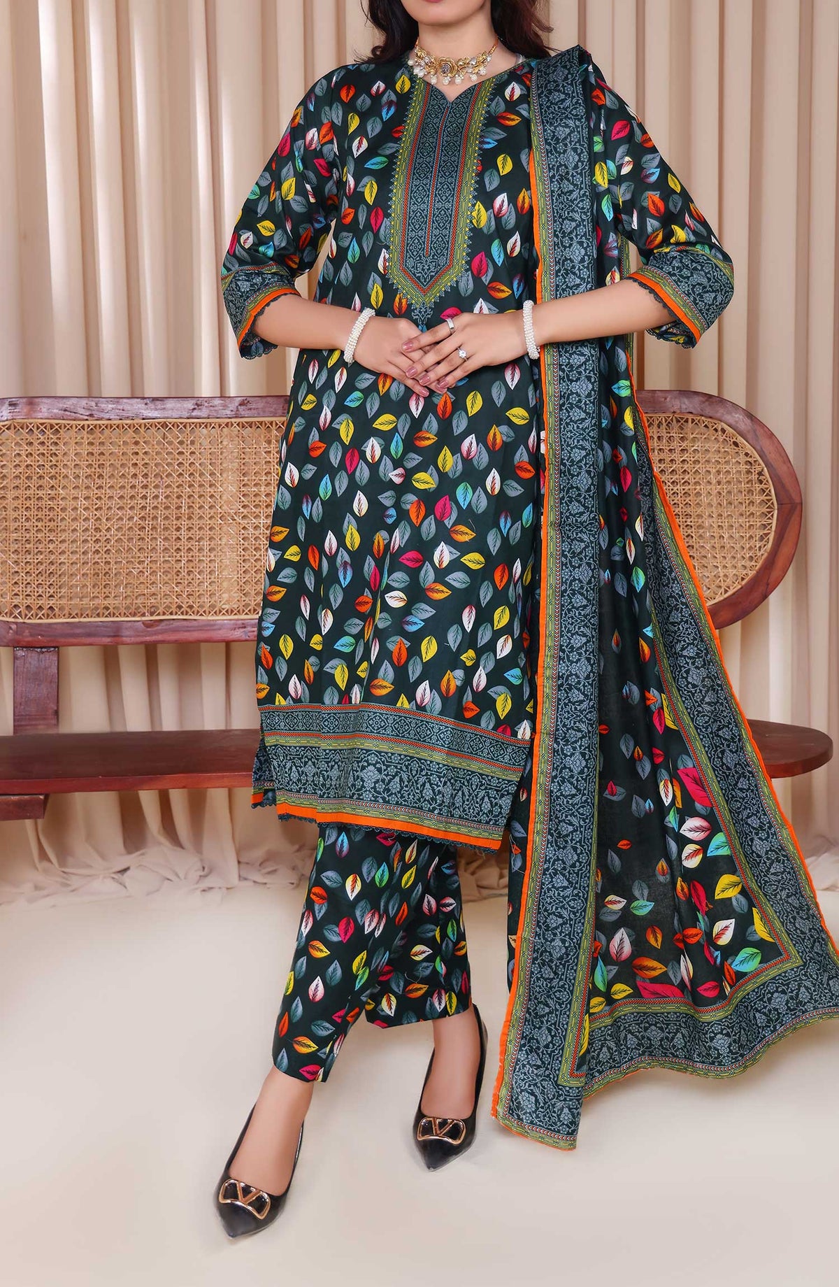 Al Karim Printed Cotton Lawn Unstitched 3 Piece Suit - DL 222 - ALK25DCL - Summer Collection